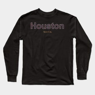 Houston Grunge Text Long Sleeve T-Shirt